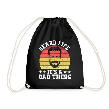 Beard Life It's A Dad Thing - Bearded Father Bart - Drawstring Bag - black - Front