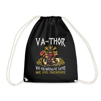 Herren Vathor - Vatertag Vatertagsgeschenk Viking - Turnbeutel - Schwarz - Vorne