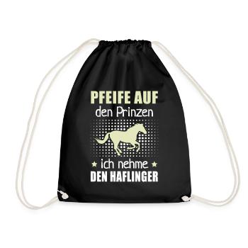 Pfeife Prinzen Nehme Haflinger Pferderasse Reithof - Turnbeutel - Schwarz - Vorne