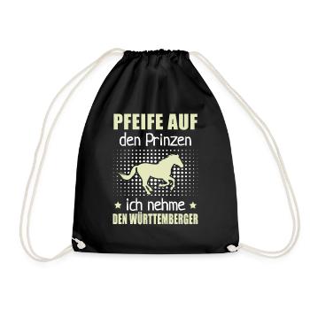 Pfeife Prinzen Nehme Württemberger Pferderassen - Turnbeutel - Schwarz - Vorne