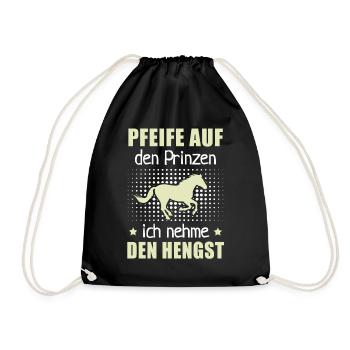Pfeife Prinzen Nehme Hengst Pferdezucht Geschenk - Turnbeutel - Schwarz - Vorne