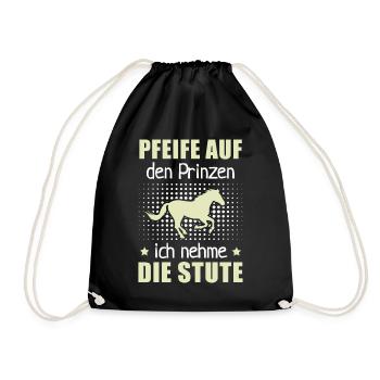 Pfeife Prinzen Nehme Stute Pferdezüchter Reithof - Turnbeutel - Schwarz - Vorne