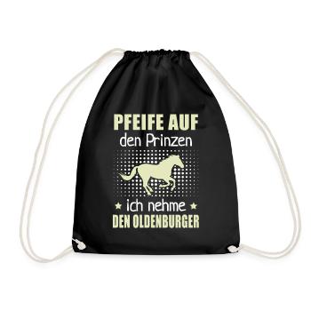 Pfeife Prinzen Nehme Oldenburger Pferderassen - Turnbeutel - Schwarz - Vorne