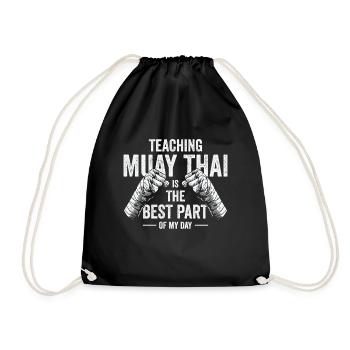 Muay Thai Coach Kickboxing Instructor Martial Arts - Drawstring Bag - black - Front