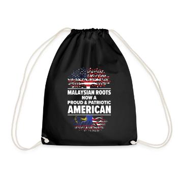 Born Malaysian Malaysia American USA Citizenship - Drawstring Bag - black - Front