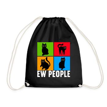 Cats Misanthrope Sarcasm - Drawstring Bag - black - Front