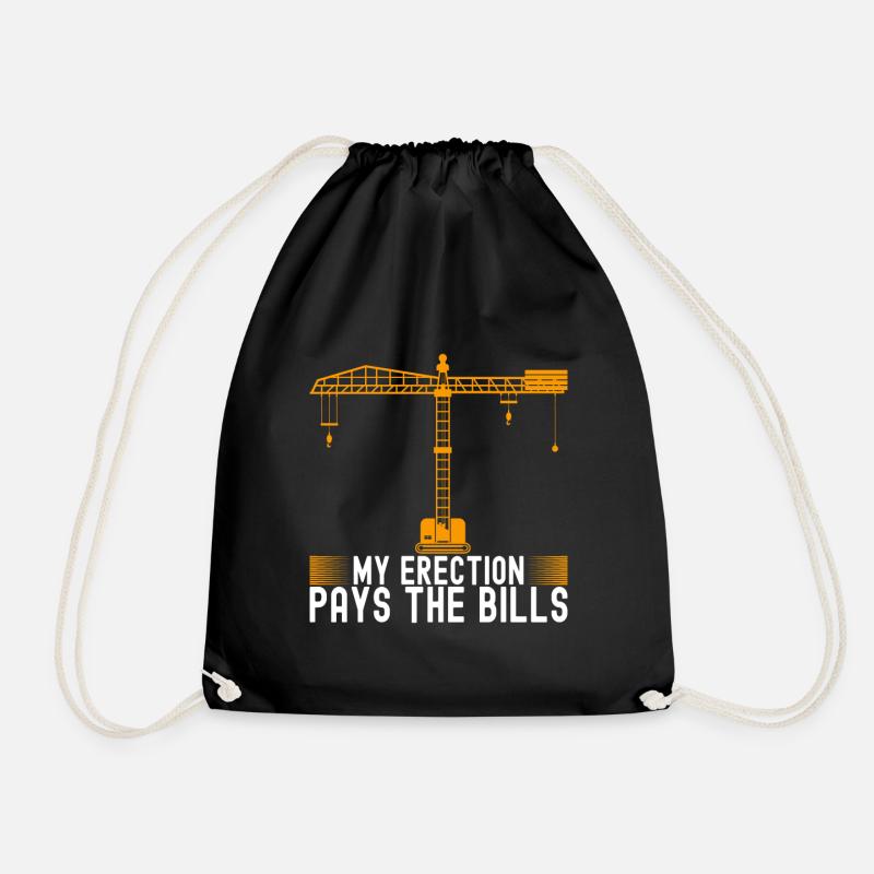Crane operator Crane driver - Drawstring Bag - black