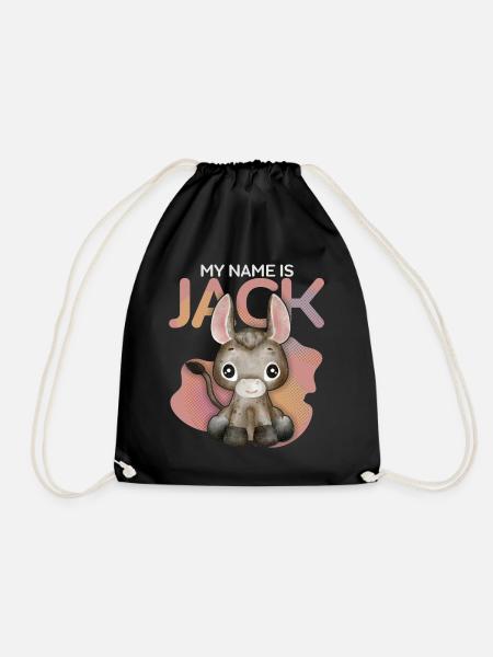 Donkey, Jack-Donkey, funny saying My-Name-Is-Jack - Drawstring Bag - black