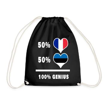 Estonie et France 100% génial Design de drapeau - Sac de sport léger - noir - Devant