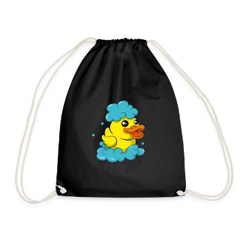 Rubber Duck Cute Bathing Duck Bathing Fun Soap Maker - Drawstring Bag - black - Front