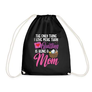 The only thing i love more than Quilting - Drawstring Bag - black - Front