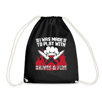 On m’a fait jouer avec des couteaux et du feu - Sac de sport léger - noir - Devant