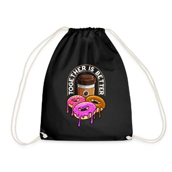 Café et beignets ensemble est meilleur amateur de beignets - Sac de sport léger - noir - Devant
