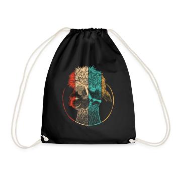 Retro Pako Huacaya Lama Alpaca Breeder Alpaca - Drawstring Bag - black - Front
