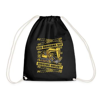 Quelqu’un a-t-il dit creuser des trous excavatrice - Sac de sport léger - noir - Devant