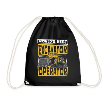 World's Best Excavator Operator Excavator - Drawstring Bag - black - Front