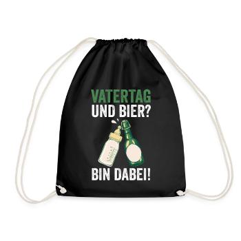 Papa Bier Vater Bier Vatertag - Turnbeutel - Schwarz - Vorne