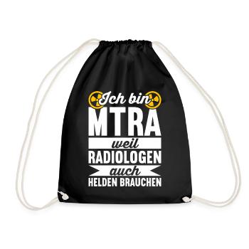 MTRA Medizinisch-Technischer Radiologie Röntgen - Turnbeutel - Schwarz - Vorne