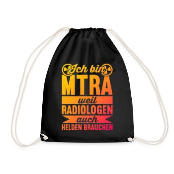 MTRA Röntgen Radiologie Radiologe MTA - Turnbeutel - Schwarz - Vorne