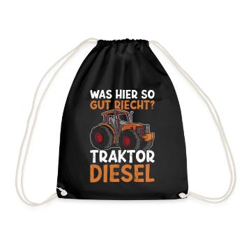 Traktor Trekker Bauer Landwirtschaft - Turnbeutel - Schwarz - Vorne