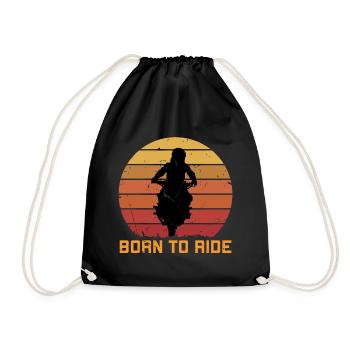Born To Ride Motorcycle - Drawstring Bag - black - Front
