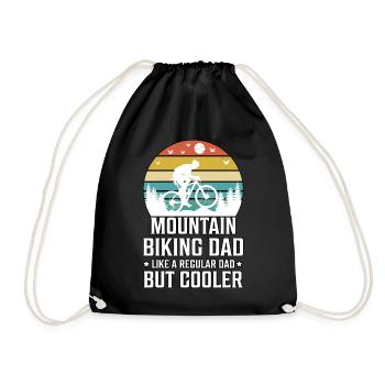 Mountain Biking Dad Like A Regular Dad But Cooler - Drawstring Bag - black - Front