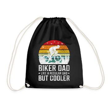 Mountain Biking Dad Like A Regular Dad But Cooler - Drawstring Bag - black - Front