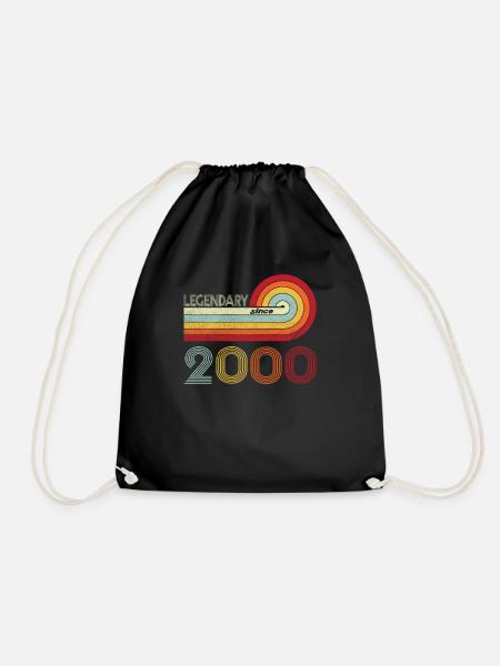 2000 Geburtstag Legendary since Vintage Rainbow - Turnbeutel - Schwarz