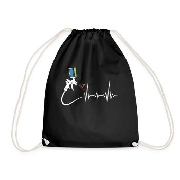 Car Painter Heartbeat For Car Painter - Drawstring Bag - black - Front