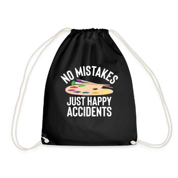 No Mistakes Just Happy Accidents For Painter - Drawstring Bag - black - Front