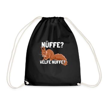 Nüffe Welfe Nüffe Grauhörnchen Squirrel - Turnbeutel - Schwarz - Vorne