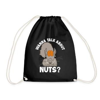 Je veux parler de noix écureuil renard écureuil - Sac de sport léger - noir - Devant