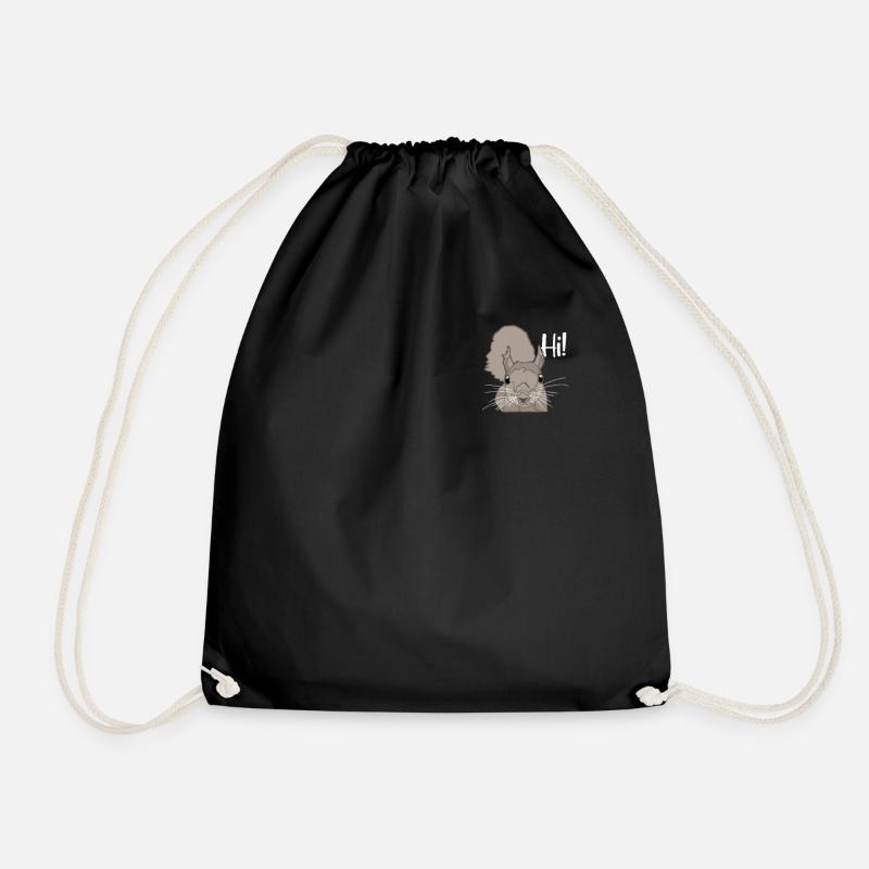 Squirrel Logo Emblem Fuchshörnchen Grauhörnchen - Turnbeutel - Schwarz