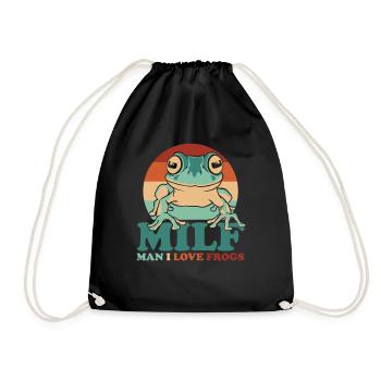 Crapaud grenouille - Sac de sport léger - noir - Devant