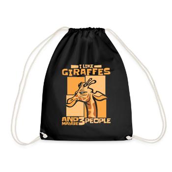 Girafe Animal Afrique Girafes - Sac de sport léger - noir - Devant