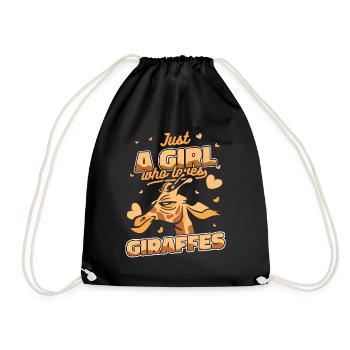 Girafe Animal Afrique Girafes - Sac de sport léger - noir - Devant