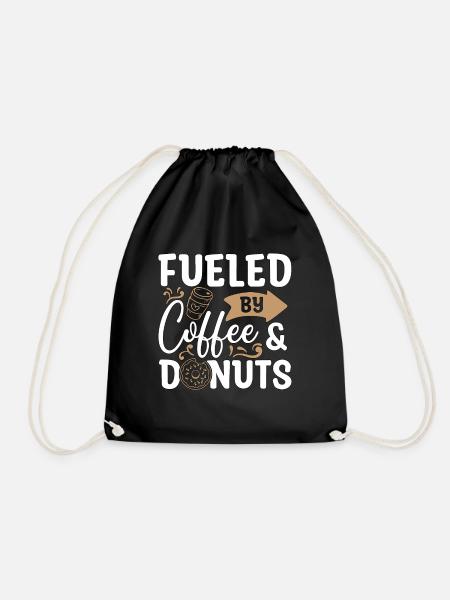Coffee & Doughnuts Fueled By Coffee & Breakfast - Turnbeutel - Schwarz