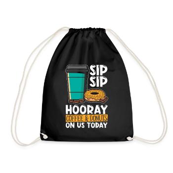 Coffee & Doughnuts Sip Sip Hooray Coffee Bean - Turnbeutel - Schwarz - Vorne