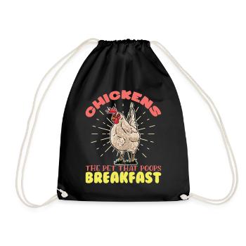 Poulets L’animal qui fait caca Poulets Coq Poulet fermier - Sac de sport léger - noir - Devant