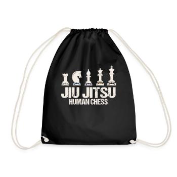 Jiu-Jitsu Human Chess Funny Jiu Jitsu - Drawstring Bag - black - Front