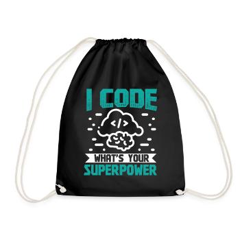 I Code quel est votre superpouvoir - Sac de sport léger - noir - Devant