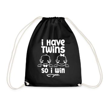 Ich Habe Zwillinge Also Gewinne Ich Zwilling - Turnbeutel - Schwarz - Vorne
