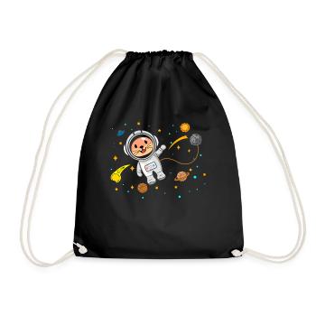 Otter lover Astronaut - Drawstring Bag - black - Front