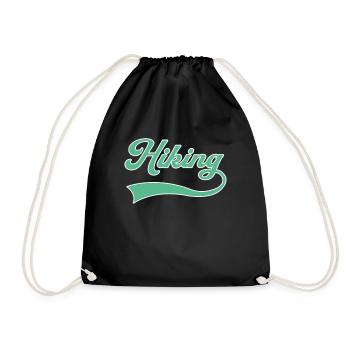 Hiking lettering - Drawstring Bag - black - Front