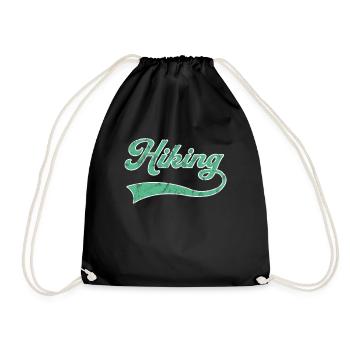 Hiking lettering - Drawstring Bag - black - Front