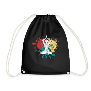 Yoga Meditation Silhouette - Drawstring Bag - black - Front
