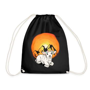 Mountains Austria Alps Lamb Sheep Nature Alm - Drawstring Bag - black - Front