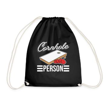 Cornhole Person - Lustiges Cornhole - Turnbeutel - Schwarz - Vorne