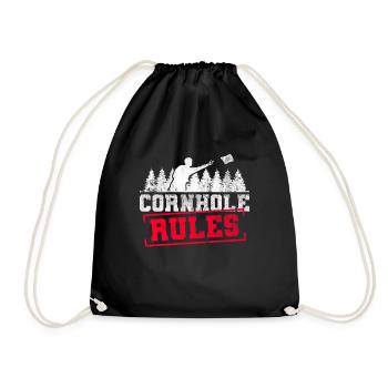 Règles de cornhole. - Drôle de trou de maïs - Sac de sport léger - noir - Devant