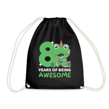 Grenouille pour 8e anniversaire Enfants de huit ans - Sac de sport léger - noir - Devant